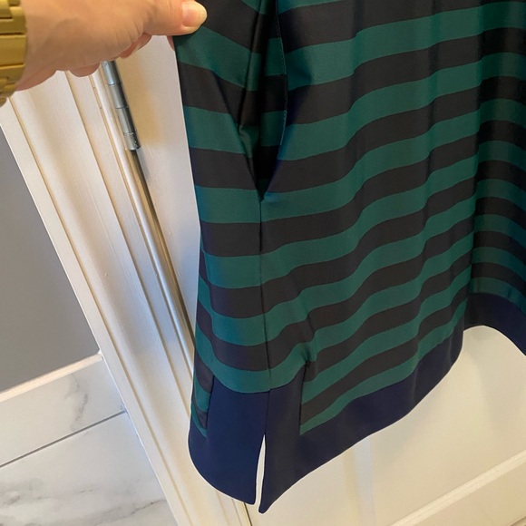 Finley Navy Blue and Green Rugby Striped Jude Connolly Dress with Pockets. - Picture 8 of 8